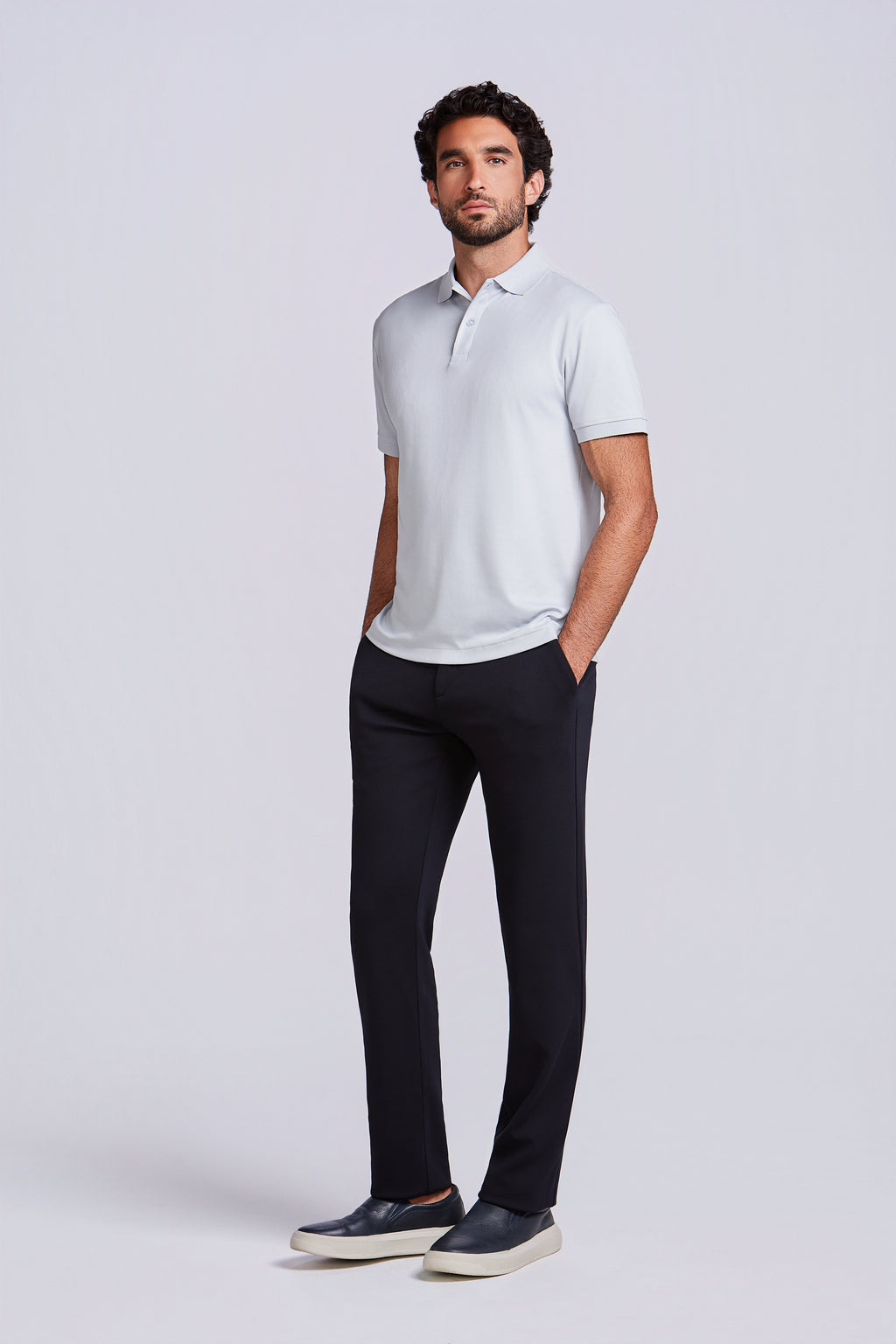 POLO PIMA COTTON 2 BOTOES PRATA