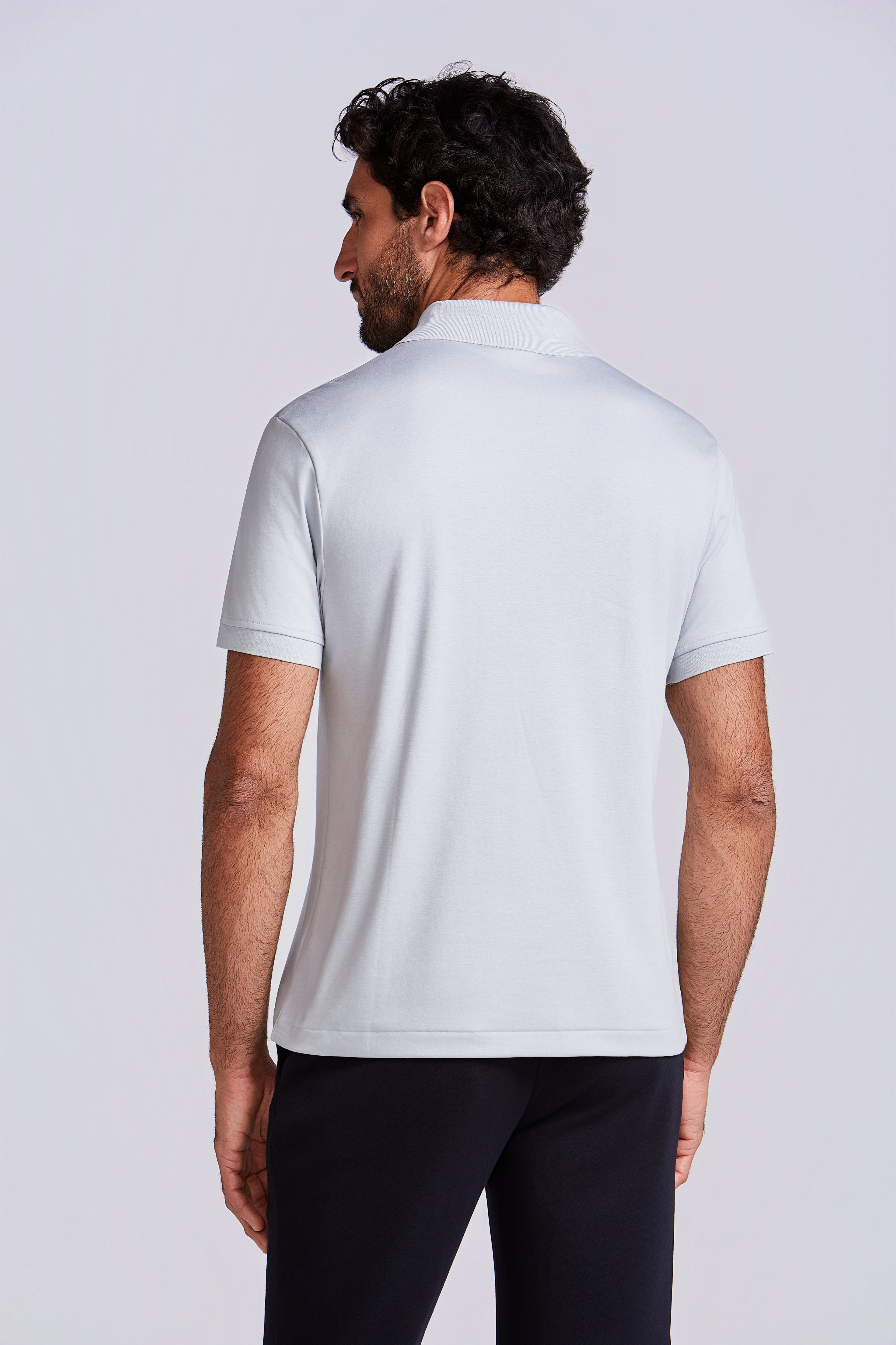 POLO PIMA COTTON 2 BOTOES PRATA