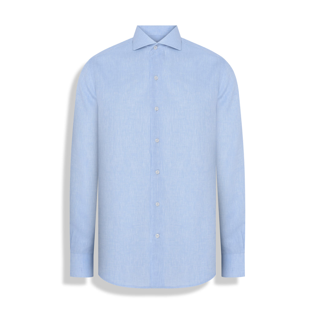 CAMISA M/L PURO LINHO AZUL CLARO