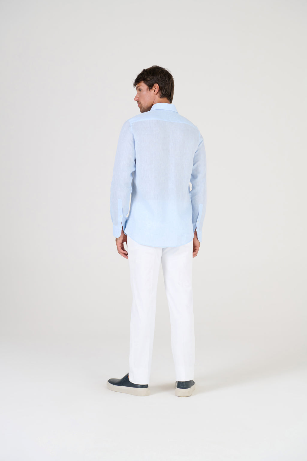 CAMISA M/L PURO LINHO AZUL CLARO