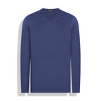 T-SHIRT M/L GOLA V PIMA AZUL MARINHO