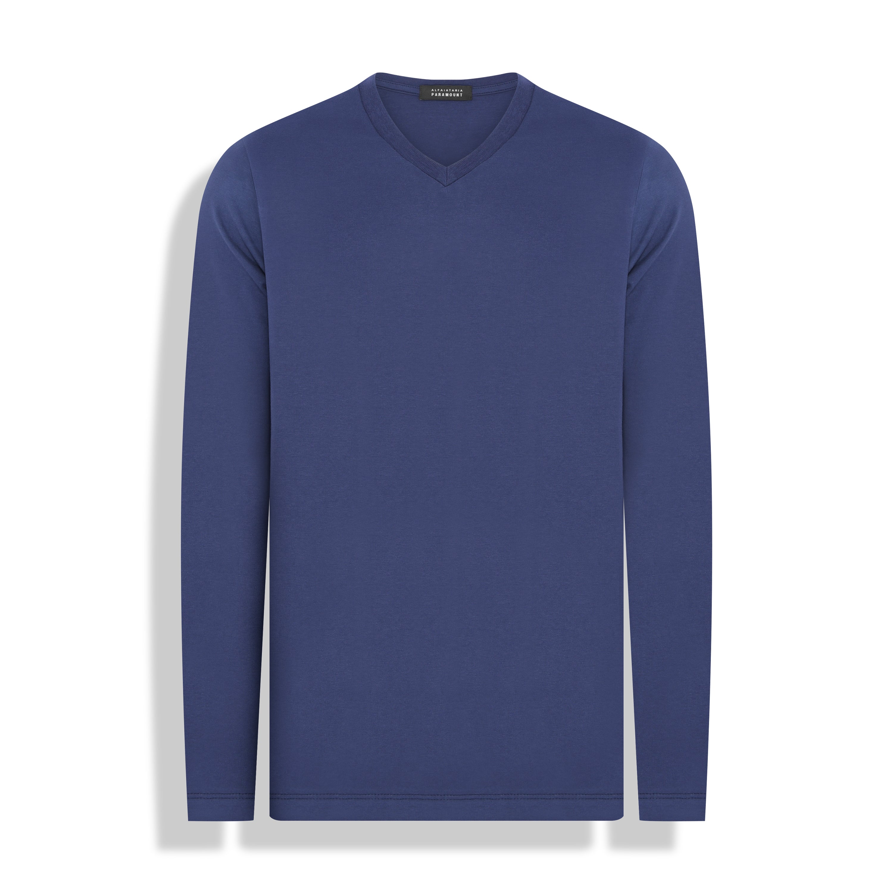 T-SHIRT M/L GOLA V PIMA AZUL MARINHO