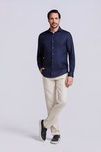 CAMISA M/L PURO LINHO MARINHO