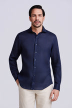 CAMISA M/L PURO LINHO MARINHO