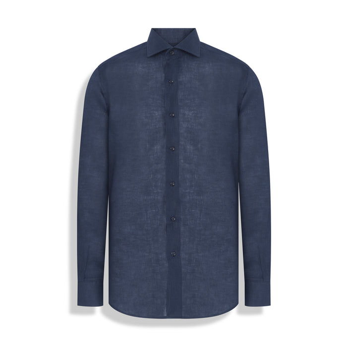 CAMISA MANGA LONGA PURO LINHO MARINHO