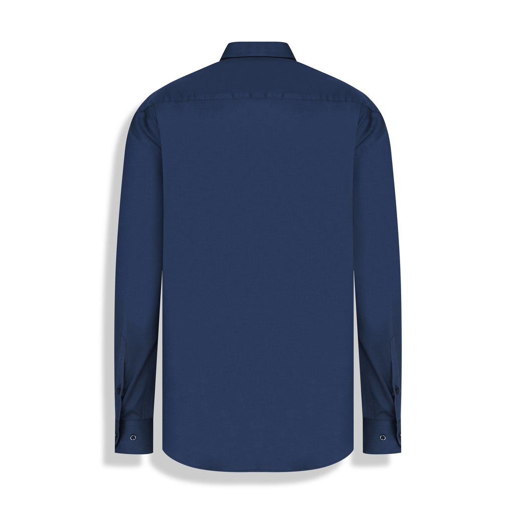 CAMISA M/L CETIM ELASTANO MARINHO