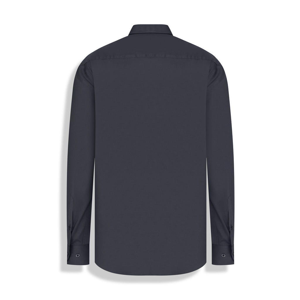 CAMISA M/L CETIM ELASTANO PRETO