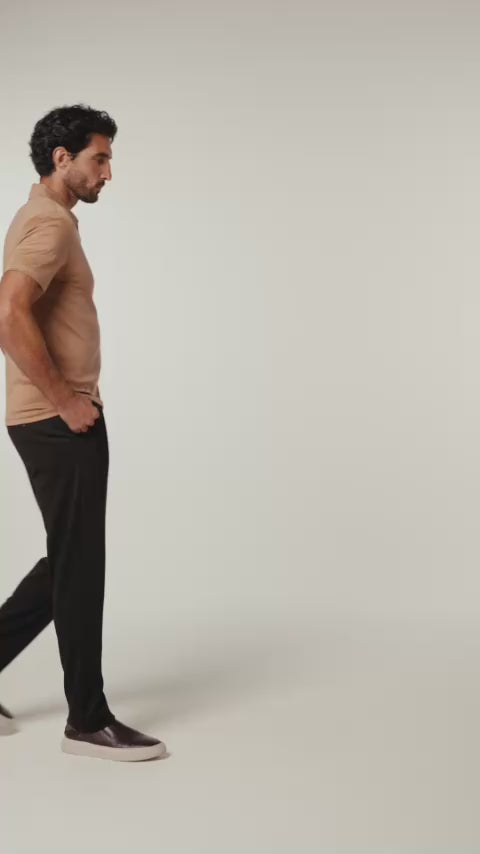 POLO PIMA COTTON GOLA V CHOCOLATE