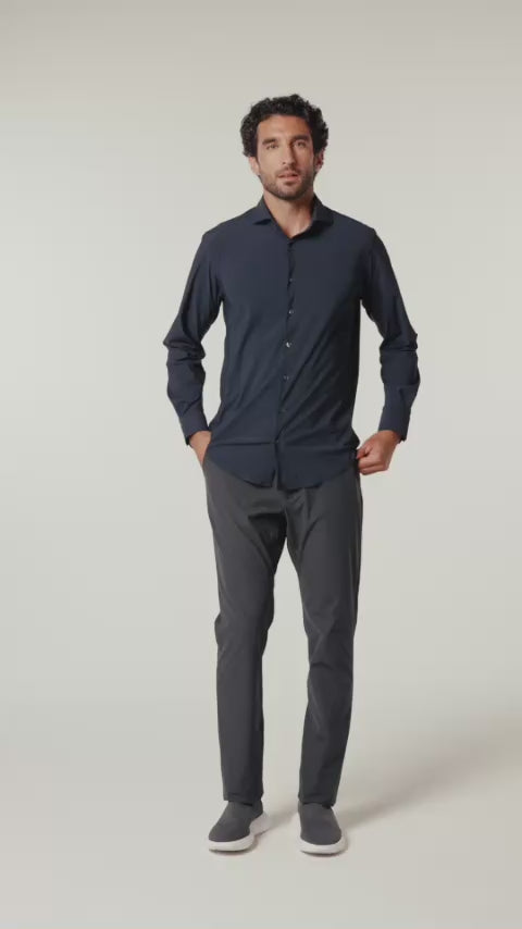 CAMISA M/L LISA POLIAMIDA ELASTANO MARINHO