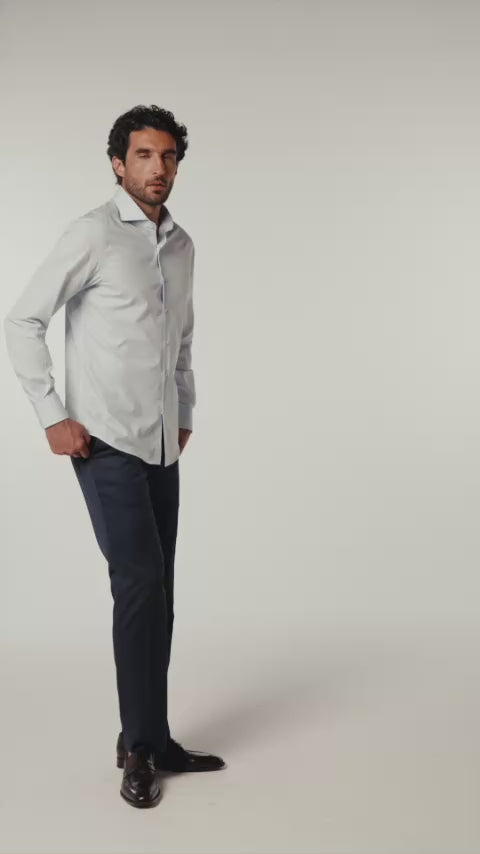 CAMISA M/L PIMA COTTON BRANCO XADREZ